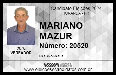 Candidato MARIANO MAZUR 2024 - JURANDA - Eleições