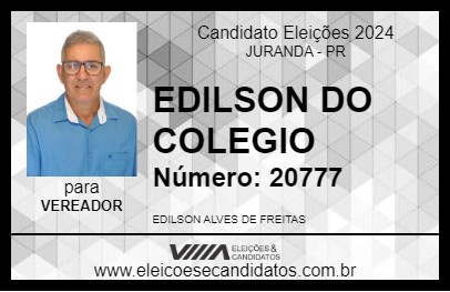 Candidato EDILSON DO COLEGIO 2024 - JURANDA - Eleições