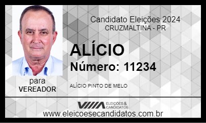 Candidato ALÍCIO 2024 - CRUZMALTINA - Eleições