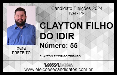 Candidato CLAYTON FILHO DO IDIR 2024 - IVAÍ - Eleições