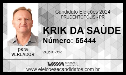 Candidato KRIK DA SAÚDE 2024 - PRUDENTÓPOLIS - Eleições