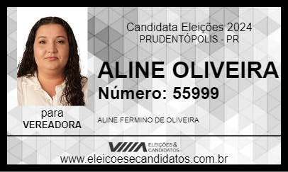 Candidato ALINE OLIVEIRA 2024 - PRUDENTÓPOLIS - Eleições