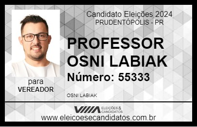 Candidato PROFESSOR OSNI LABIAK 2024 - PRUDENTÓPOLIS - Eleições