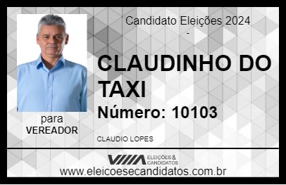 Candidato CLAUDINHO DO TAXI 2024 - SENGÉS - Eleições