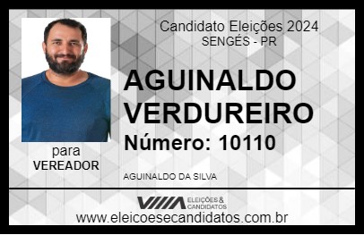 Candidato AGUINALDO VERDUREIRO 2024 - SENGÉS - Eleições