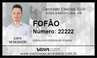 Candidato FOFÃO 2024 - NOVA SANTA ROSA - Eleições