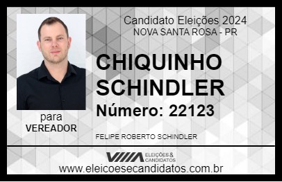 Candidato CHIQUINHO SCHINDLER 2024 - NOVA SANTA ROSA - Eleições