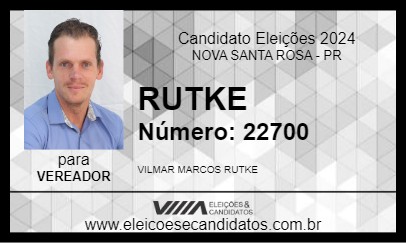 Candidato RUTKE 2024 - NOVA SANTA ROSA - Eleições