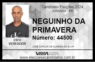 Candidato NEGUINHO DA PRIMAVERA 2024 - JURANDA - Eleições