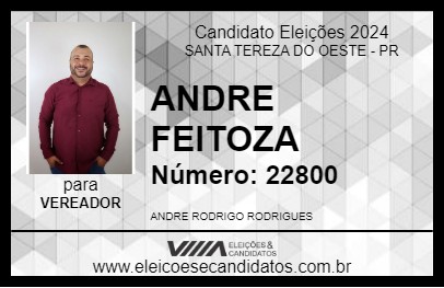 Candidato ANDRE FEITOZA 2024 - SANTA TEREZA DO OESTE - Eleições