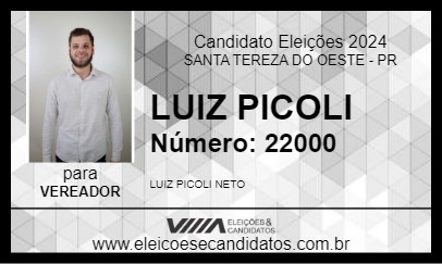 Candidato LUIZ PICOLI 2024 - SANTA TEREZA DO OESTE - Eleições