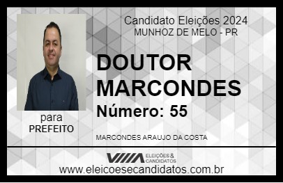 Candidato DOUTOR MARCONDES 2024 - MUNHOZ DE MELO - Eleições