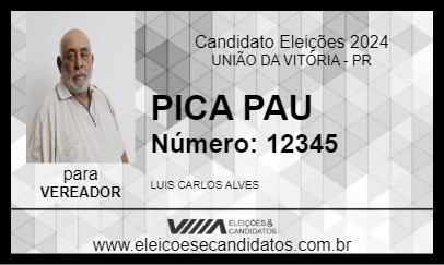 Candidato PICA PAU 2024 - UNIÃO DA VITÓRIA - Eleições