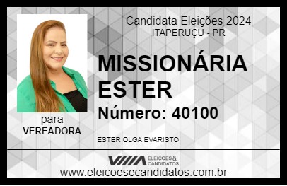 Candidato MISSIONÁRIA ESTER 2024 - ITAPERUÇU - Eleições