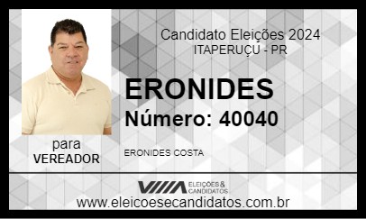 Candidato ERONIDES 2024 - ITAPERUÇU - Eleições