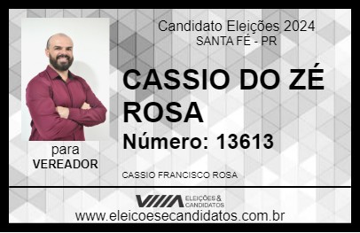 Candidato CASSIO DO ZÉ ROSA 2024 - SANTA FÉ - Eleições