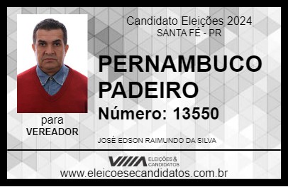 Candidato PERNAMBUCO PADEIRO 2024 - SANTA FÉ - Eleições