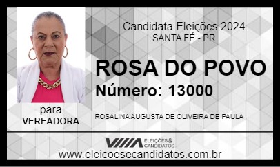 Candidato ROSA DO POVO 2024 - SANTA FÉ - Eleições