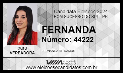 Candidato FERNANDA 2024 - BOM SUCESSO DO SUL - Eleições