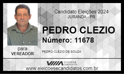 Candidato PEDRO CLEZIO 2024 - JURANDA - Eleições