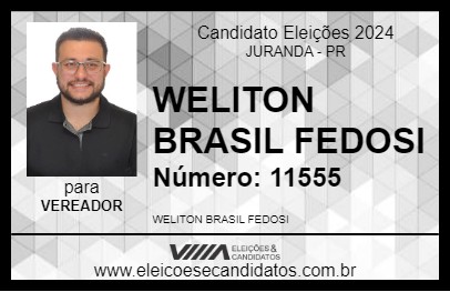 Candidato WELITON BRASIL FEDOSI 2024 - JURANDA - Eleições