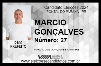 Candidato MARCIO GONÇALVES 2024 - PONTAL DO PARANÁ - Eleições