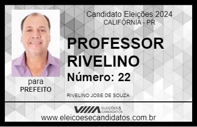 Candidato PROFESSOR RIVELINO 2024 - CALIFÓRNIA - Eleições