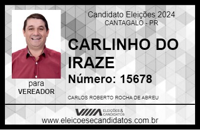 Candidato CARLINHO DO IRAZE 2024 - CANTAGALO - Eleições