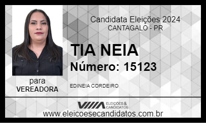 Candidato TIA NEIA 2024 - CANTAGALO - Eleições