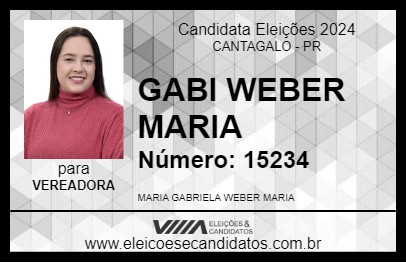 Candidato GABI WEBER MARIA 2024 - CANTAGALO - Eleições