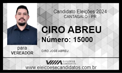 Candidato CIRO ABREU 2024 - CANTAGALO - Eleições