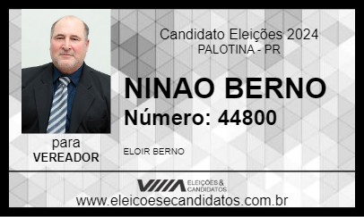 Candidato NINAO BERNO 2024 - PALOTINA - Eleições