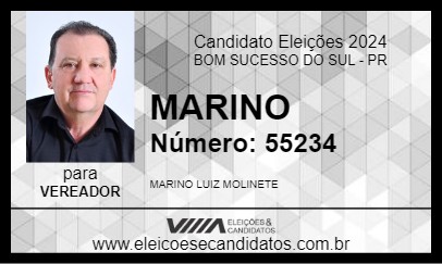 Candidato MARINO 2024 - BOM SUCESSO DO SUL - Eleições