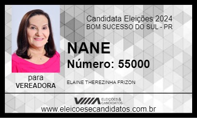 Candidato NANE 2024 - BOM SUCESSO DO SUL - Eleições