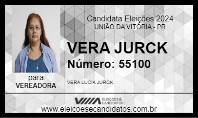 Candidato VERA JURCK 2024 - UNIÃO DA VITÓRIA - Eleições