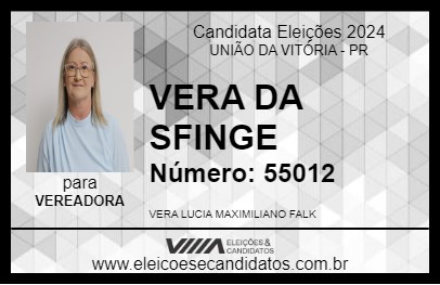 Candidato VERA DA SFINGE 2024 - UNIÃO DA VITÓRIA - Eleições