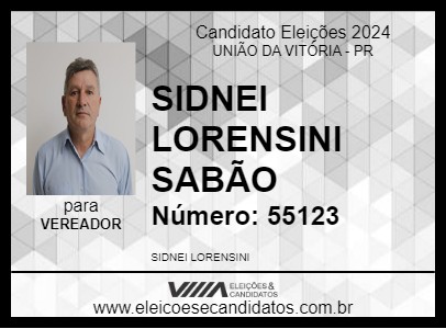 Candidato SIDNEI LORENSINI SABÃO 2024 - UNIÃO DA VITÓRIA - Eleições