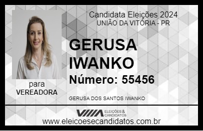 Candidato GERUSA IWANKO 2024 - UNIÃO DA VITÓRIA - Eleições