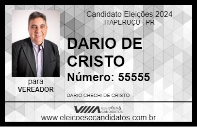 Candidato DARIO DE CRISTO 2024 - ITAPERUÇU - Eleições