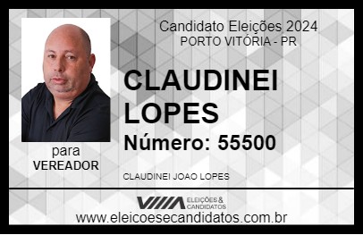 Candidato CLAUDINEI LOPES 2024 - PORTO VITÓRIA - Eleições