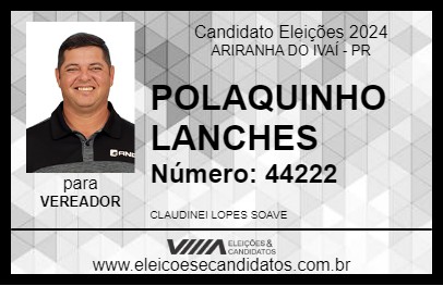 Candidato POLAQUINHO LANCHES 2024 - ARIRANHA DO IVAÍ - Eleições