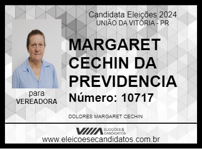 Candidato MARGARET CECHIN 2024 - UNIÃO DA VITÓRIA - Eleições