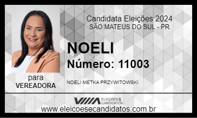 Candidato NOELI 2024 - SÃO MATEUS DO SUL - Eleições