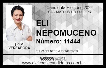 Candidato ELI NEPOMUCENO 2024 - SÃO MATEUS DO SUL - Eleições