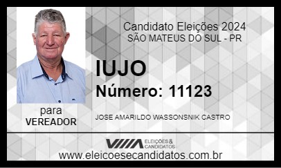 Candidato IUJO 2024 - SÃO MATEUS DO SUL - Eleições