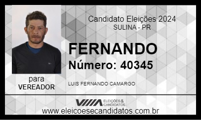 Candidato FERNANDO 2024 - SULINA - Eleições