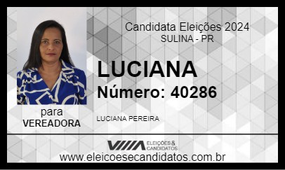 Candidato LUCIANA 2024 - SULINA - Eleições