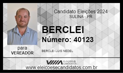 Candidato BERCLEI 2024 - SULINA - Eleições