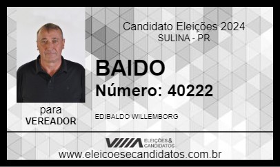 Candidato BAIDO 2024 - SULINA - Eleições