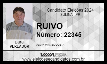 Candidato RUIVO 2024 - SULINA - Eleições